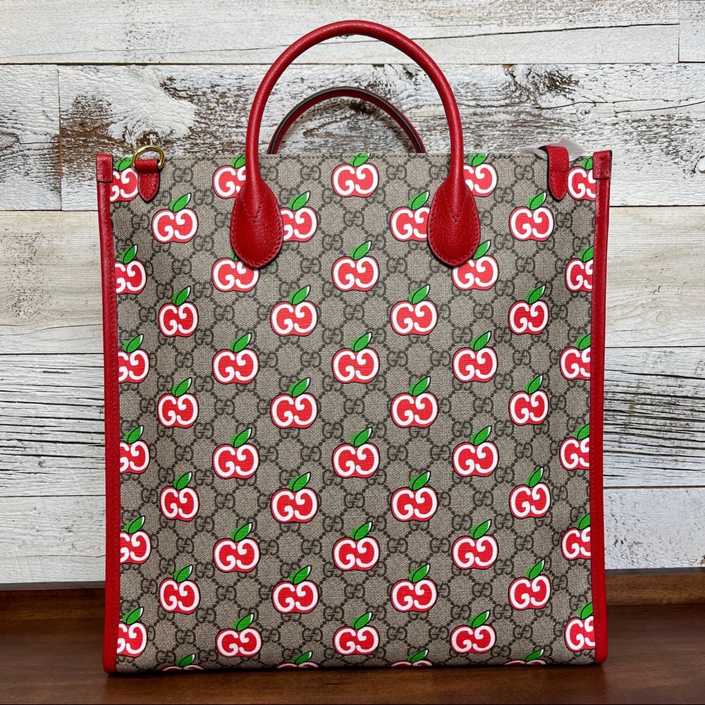 Gucci 630355 Red Apple Chinese Valentine’s Day North South Tote Bag Purse RARE - Picture 2 of 15